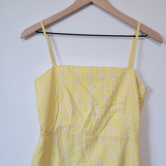 Osman Yousefzada Collective Yellow Plaid Ruffle Dress 2 - Picture 3 of 14